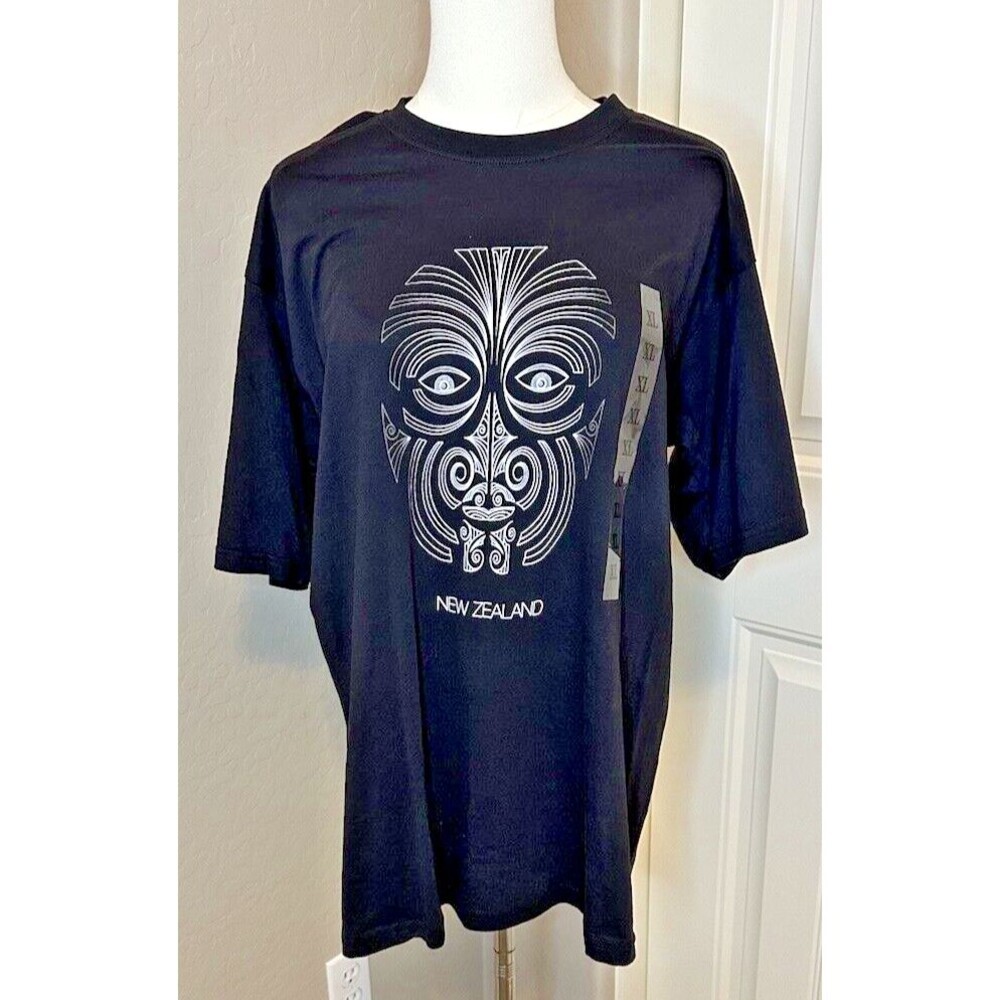 New Zealand Shirt Kiwi Māori Graphic Tee Travel Souvenir Black Men’s XLarge *New